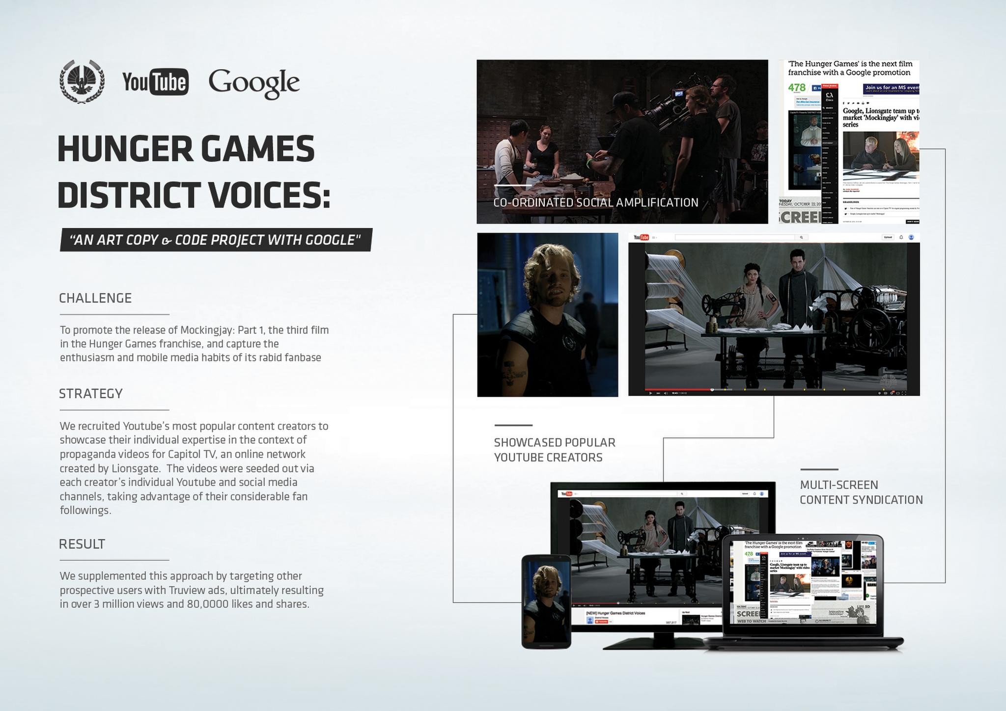 HUNGER GAMES DISTRICT VOICES: AN ART COPY & CODE PROJECT WITH GOOGLE