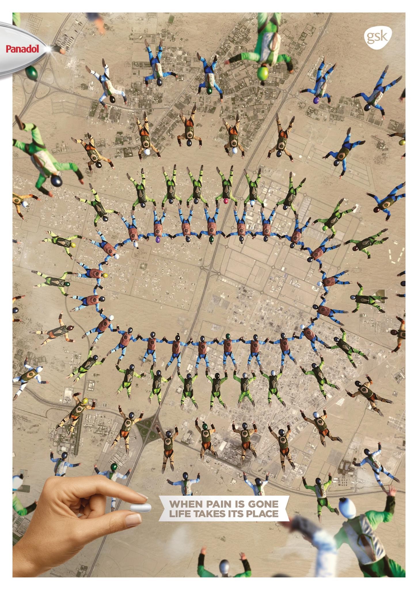 Poster "Life taking place - skydive formation"