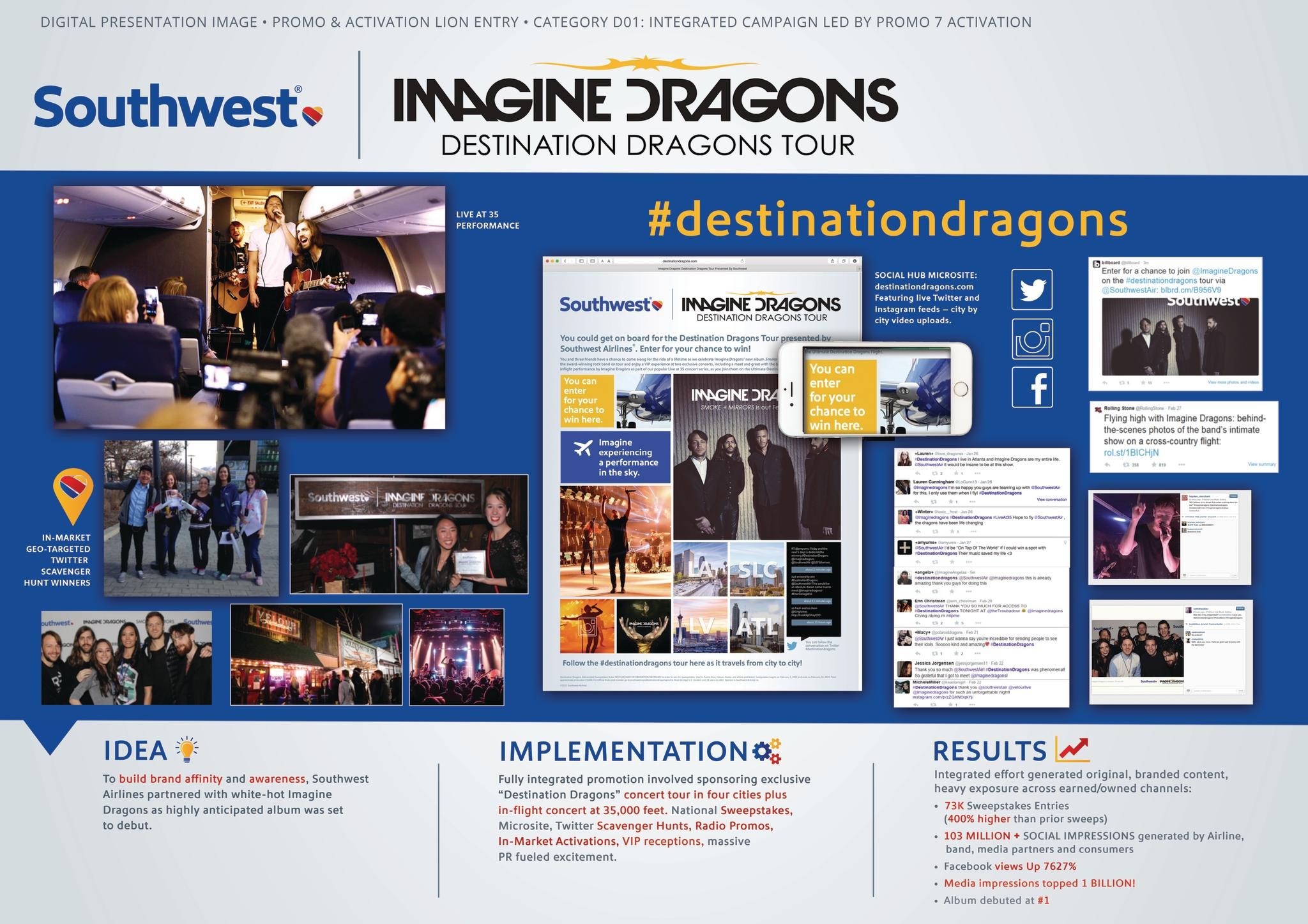 IMAGINE DRAGONS “DESTINATION DRAGONS TOUR” PRESENTED BY SOUTHWEST AIRLINES