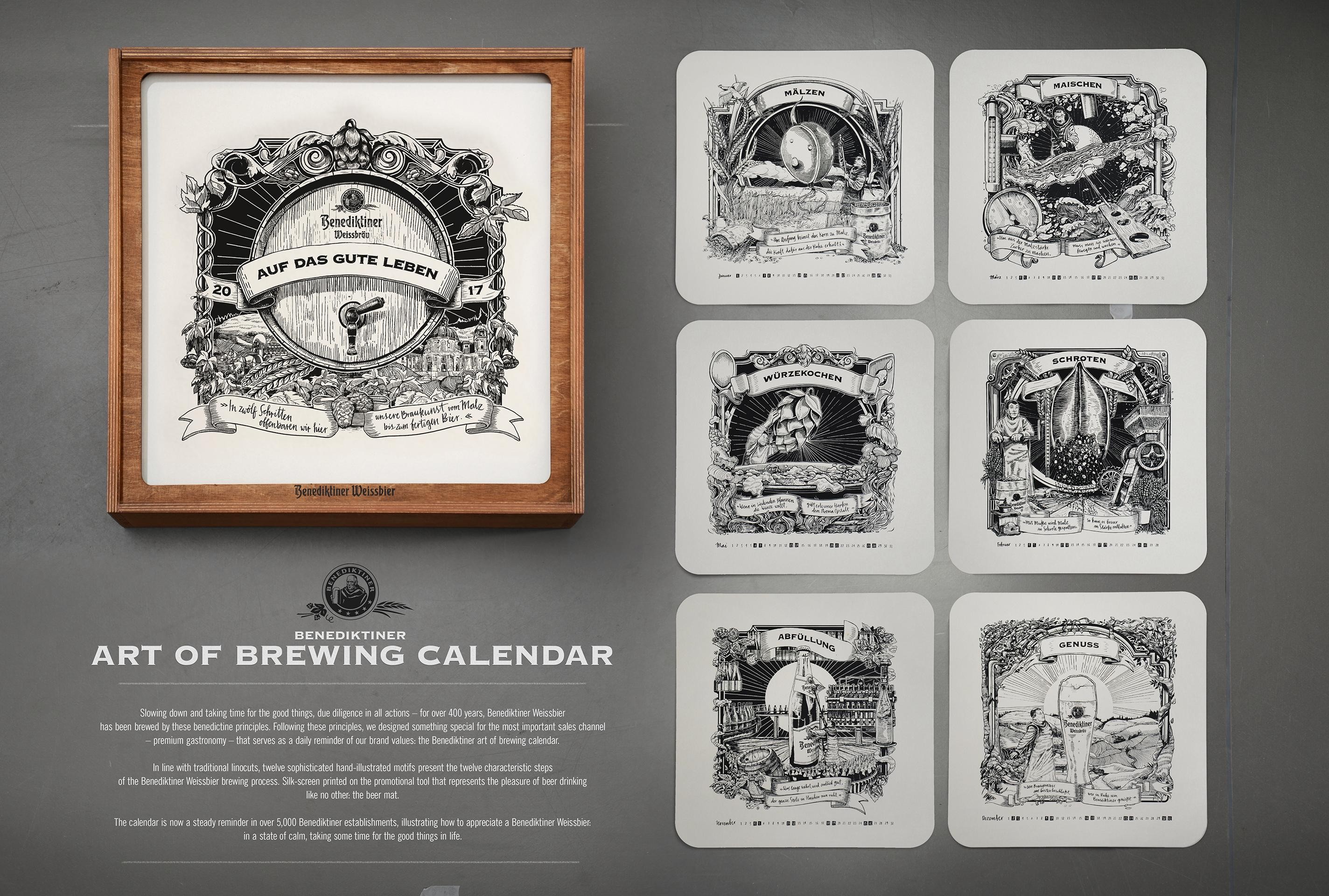 The Benediktiner art of brewing calendar.