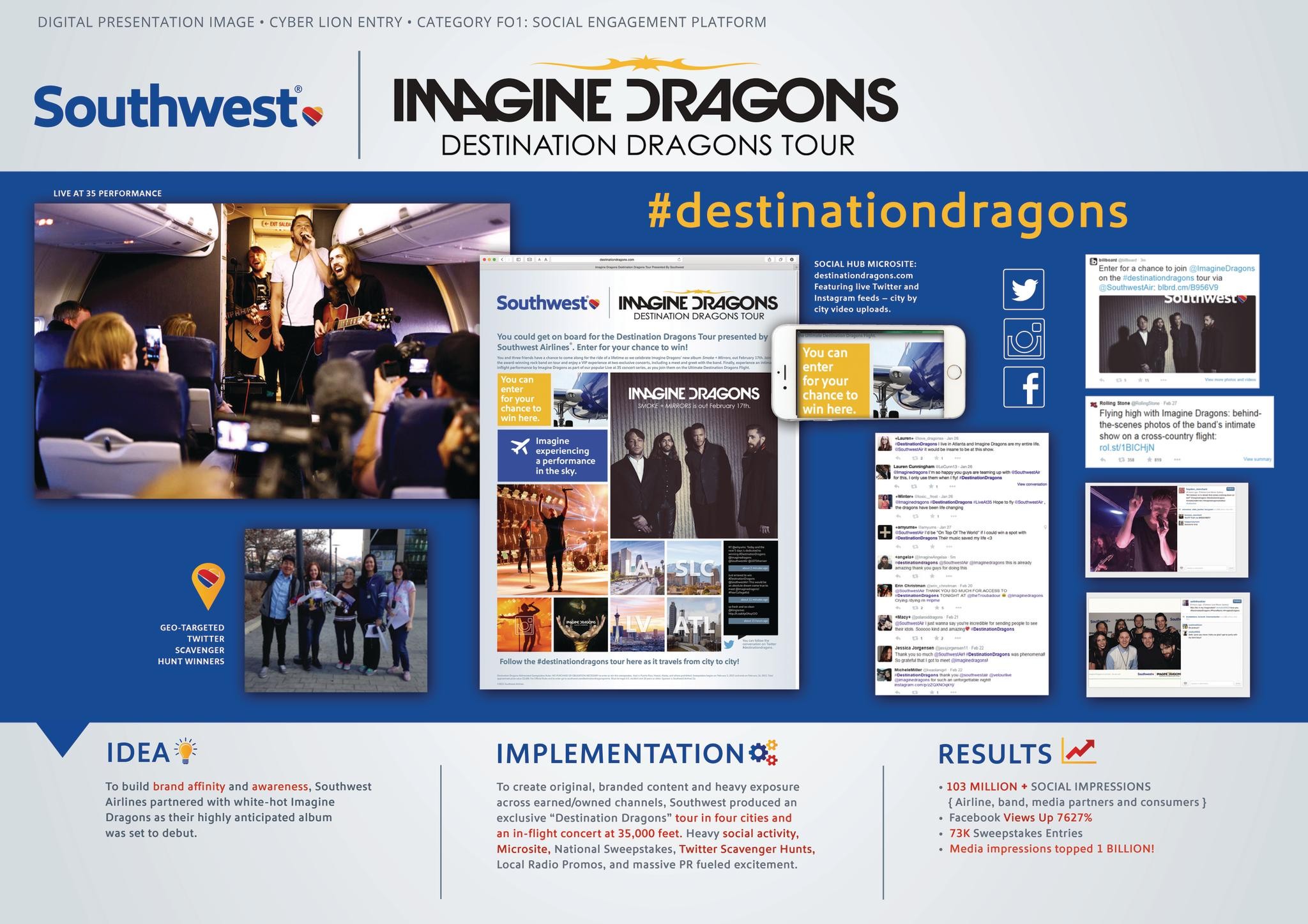 IMAGINE DRAGONS “DESTINATION DRAGONS TOUR” PRESENTED BY SOUTHWEST AIRLINES