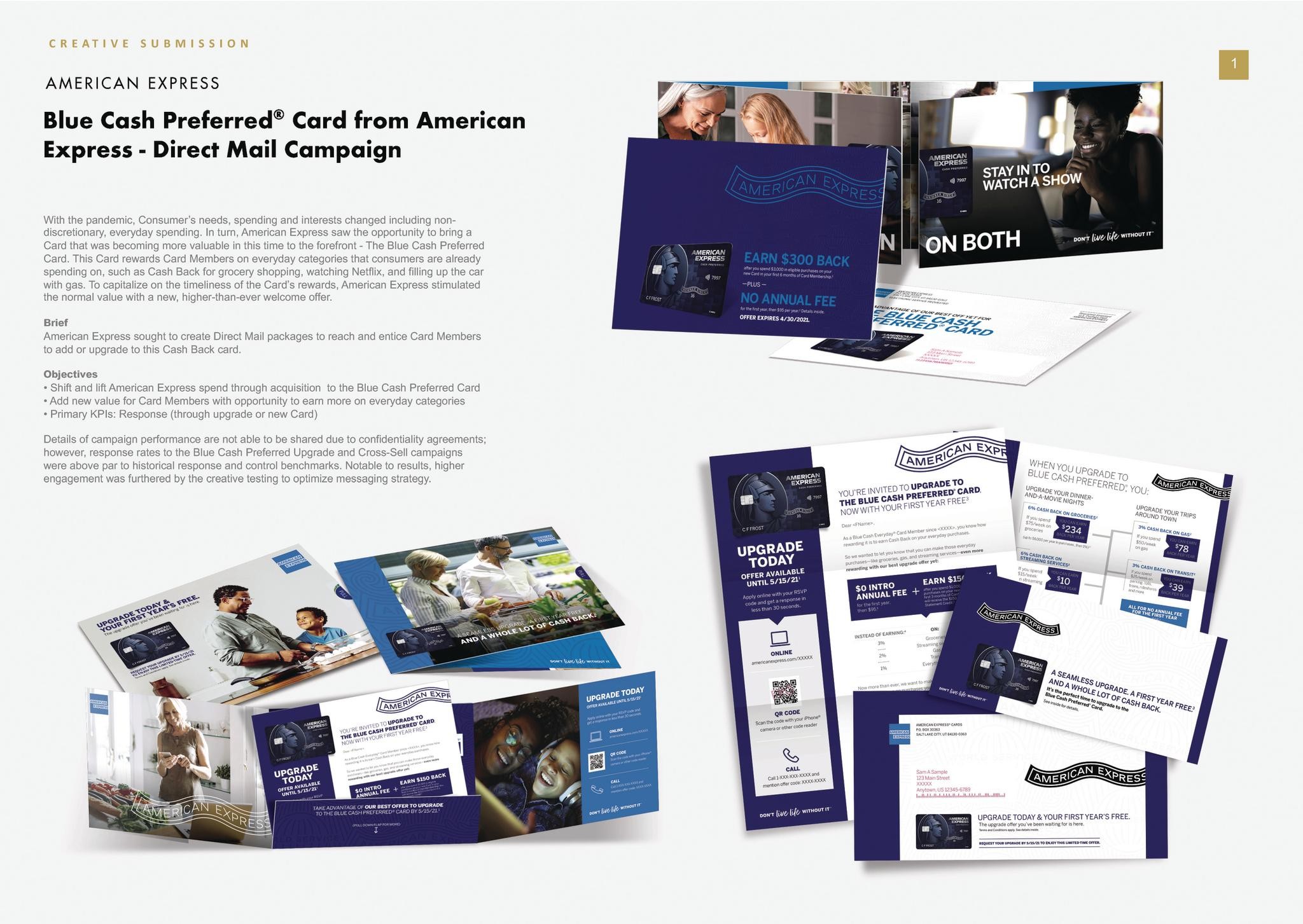 Blue Cash Preferred® Card from American Express Direct Mail Campaign