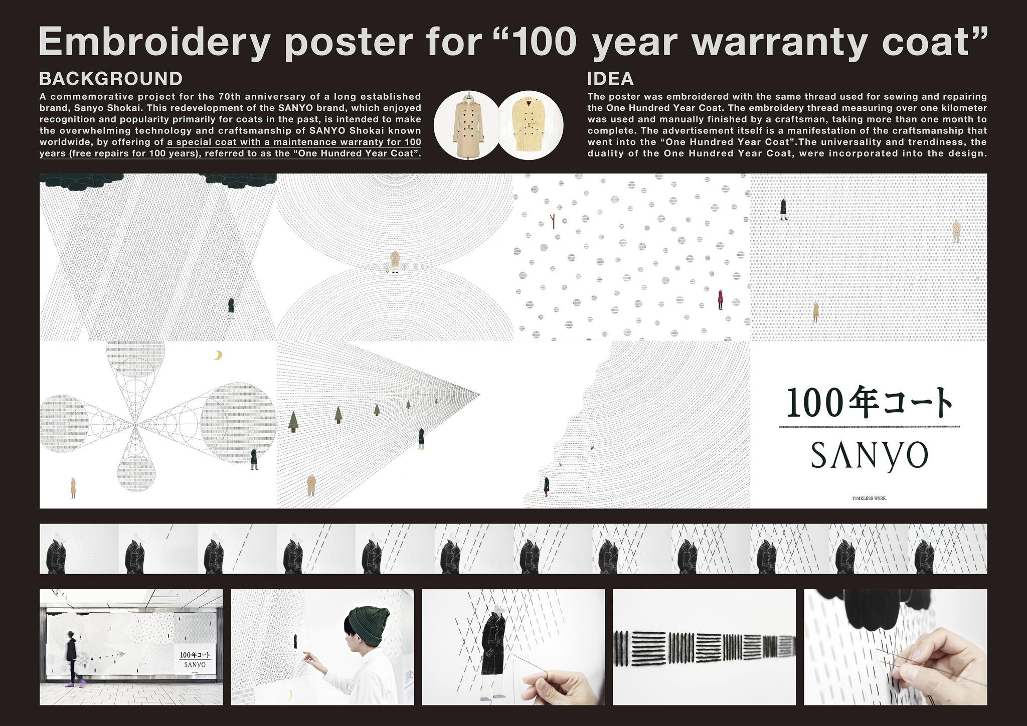 EMBROIDERY POSTER FOR 100 YEAR WARRANTY COAT