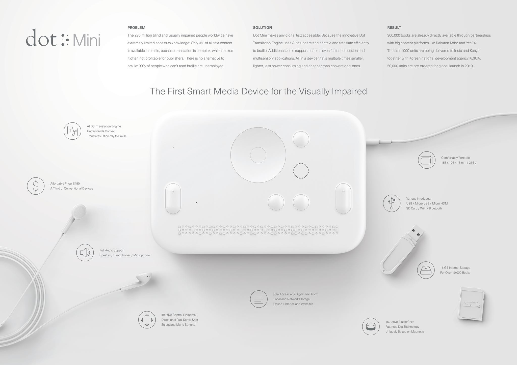 DOT MINI. THE FIRST SMART MEDIA DEVICE FOR THE VISUALLY IMPAIRED.