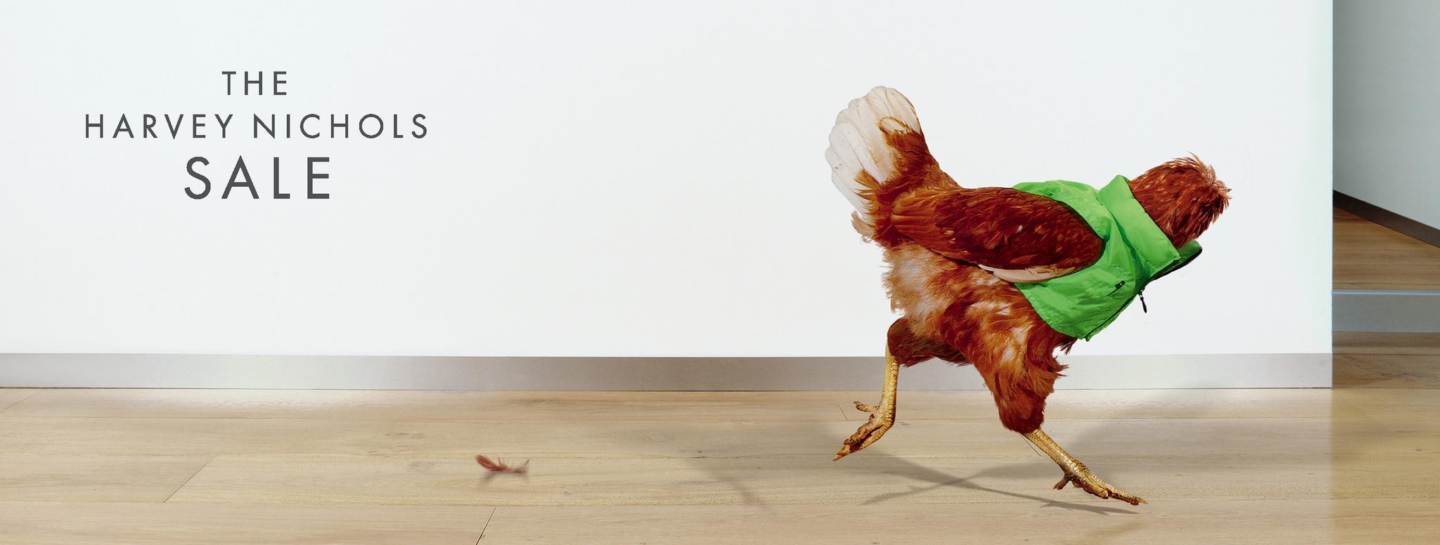 Ad sales ru. Harvey Nichols реклама. Курица без головы бегает. Креативная реклама курицы.