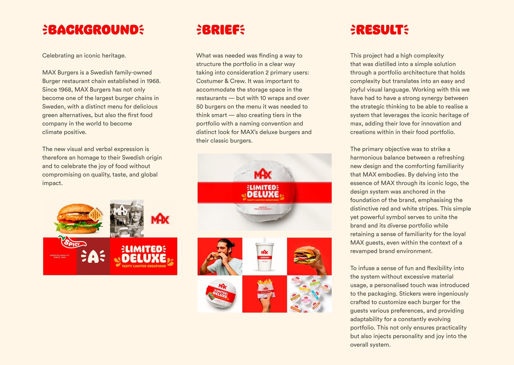 MAX Burgers packaging design