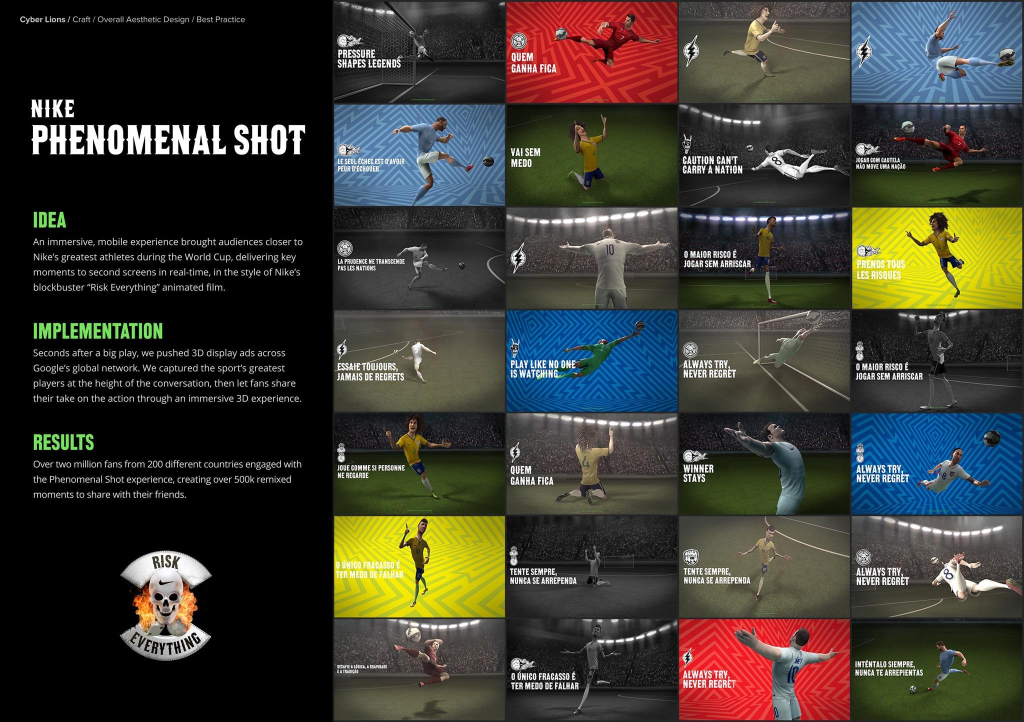 NIKE PHENOMENAL SHOT: AN ART, COPY & CODE PROJECT WITH GOOGLE