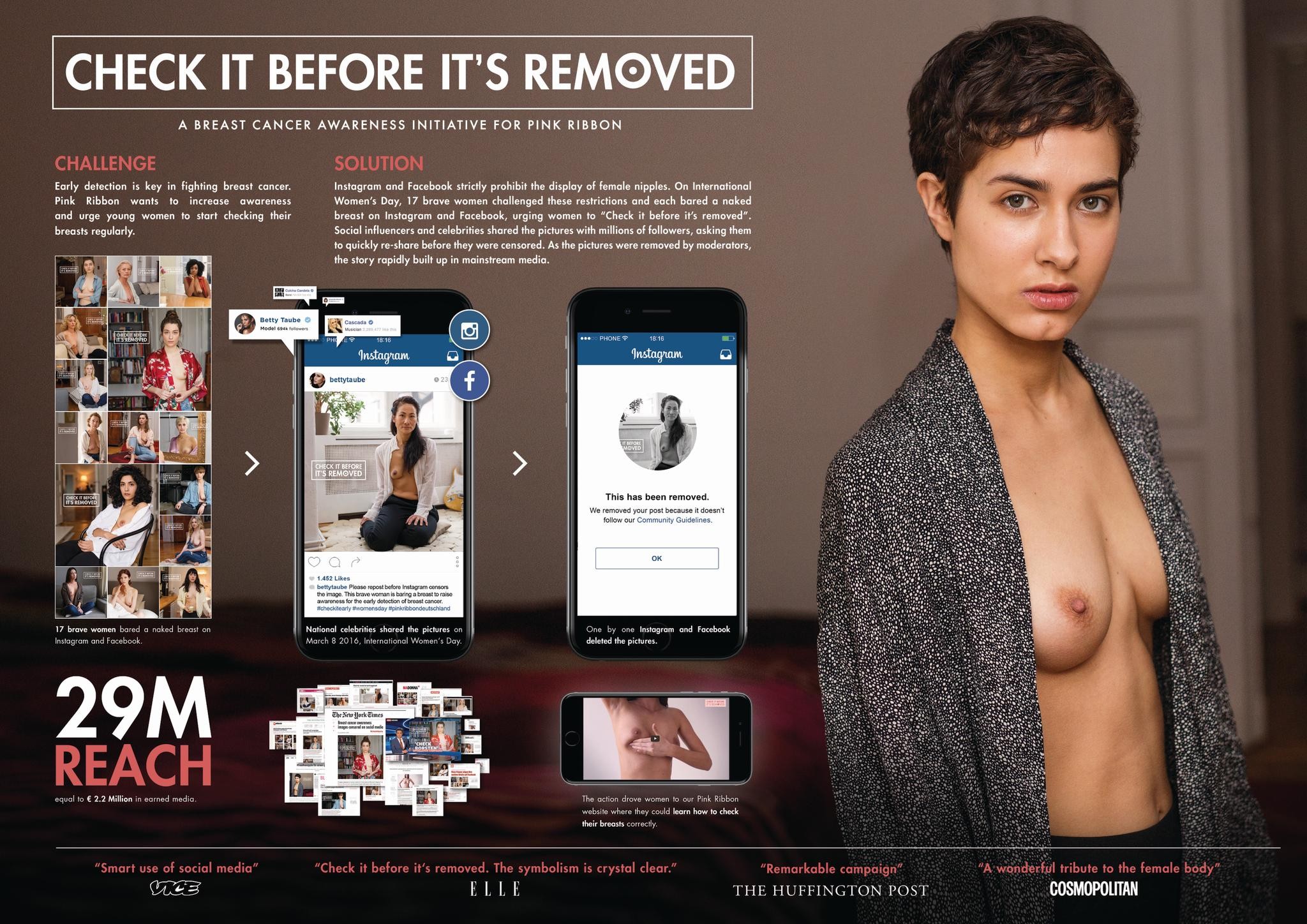 CHECK IT BEFORE IT'S REMOVED: NAKED BREASTS ON FACEBOOK AGAINST BREAST CANCER.