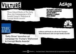 THE DAILY SHOW'S "MOST DISHONEST & CORRUPT MEDIA AWARDS" PRINT AD