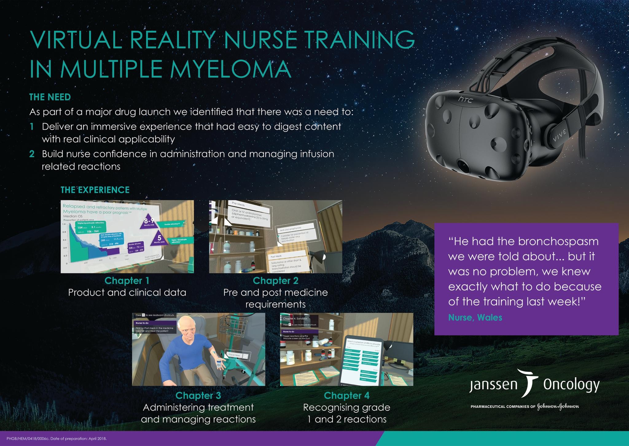 Virtual Reality Nurse Training in Multiple Myeloma