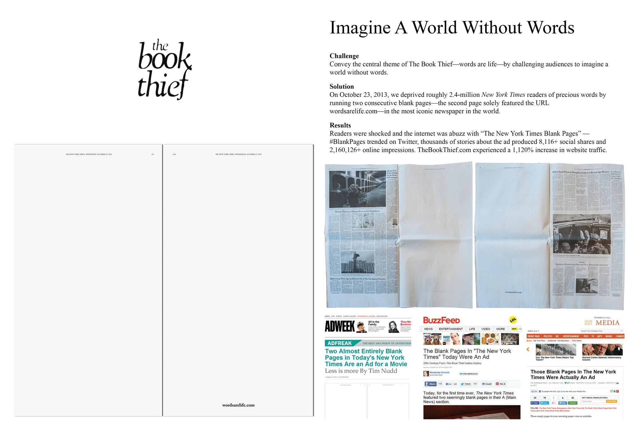 THE BOOK THIEF: IMAGINE A WORLD WITHOUT WORDS