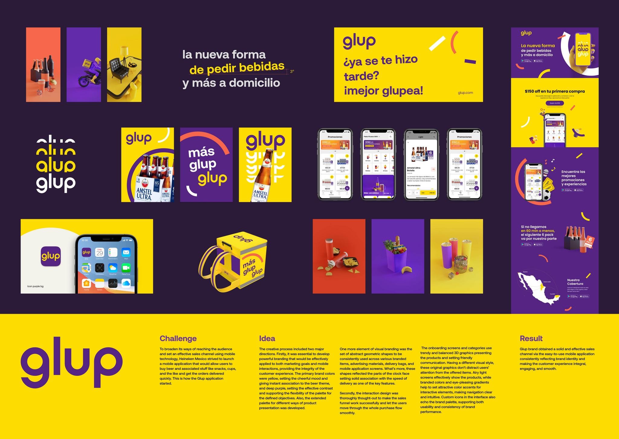 Glup Brand Identity and Mobile App
