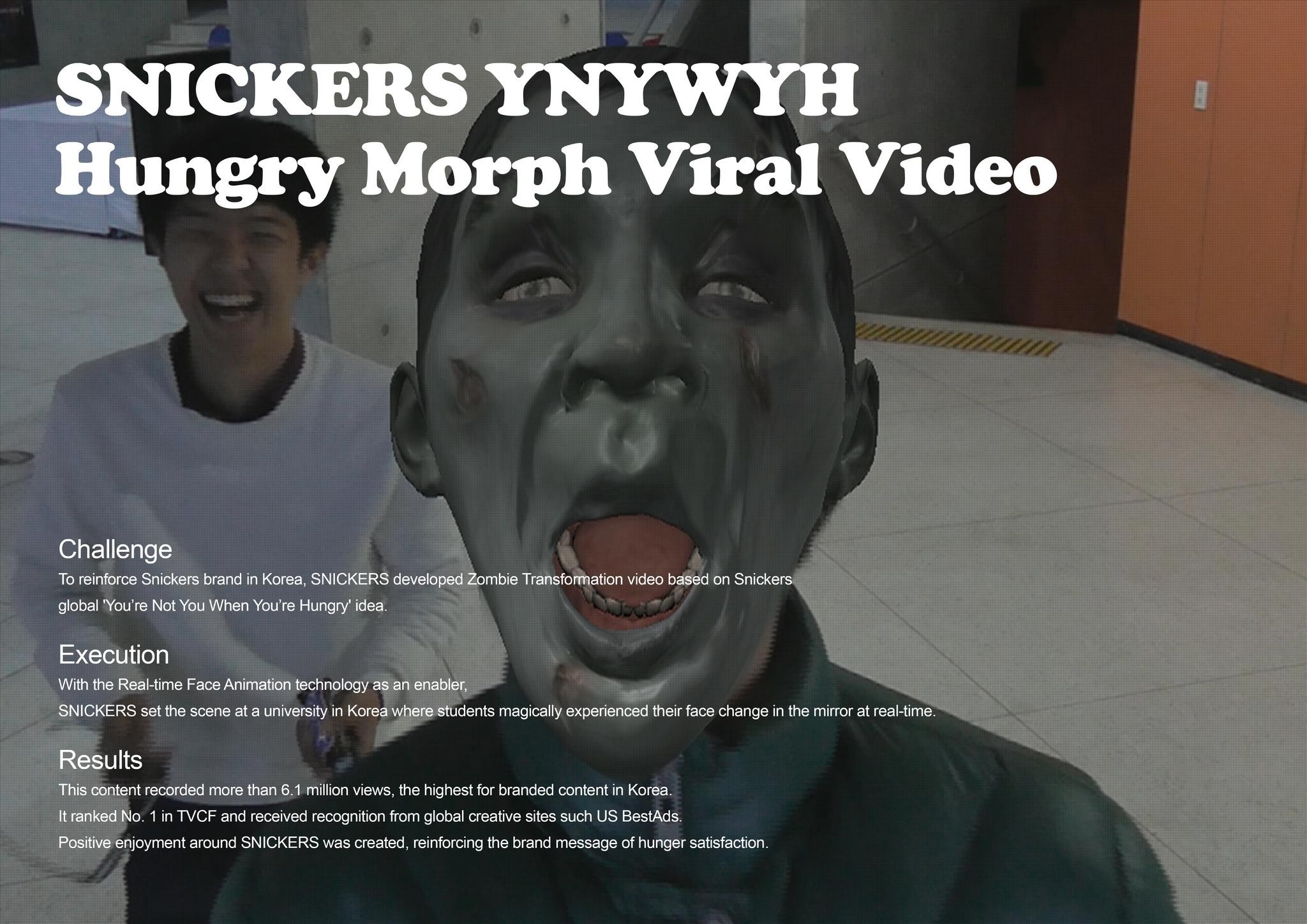 SNICKERS : HUNGRY MORPH VIRAL VIDEO