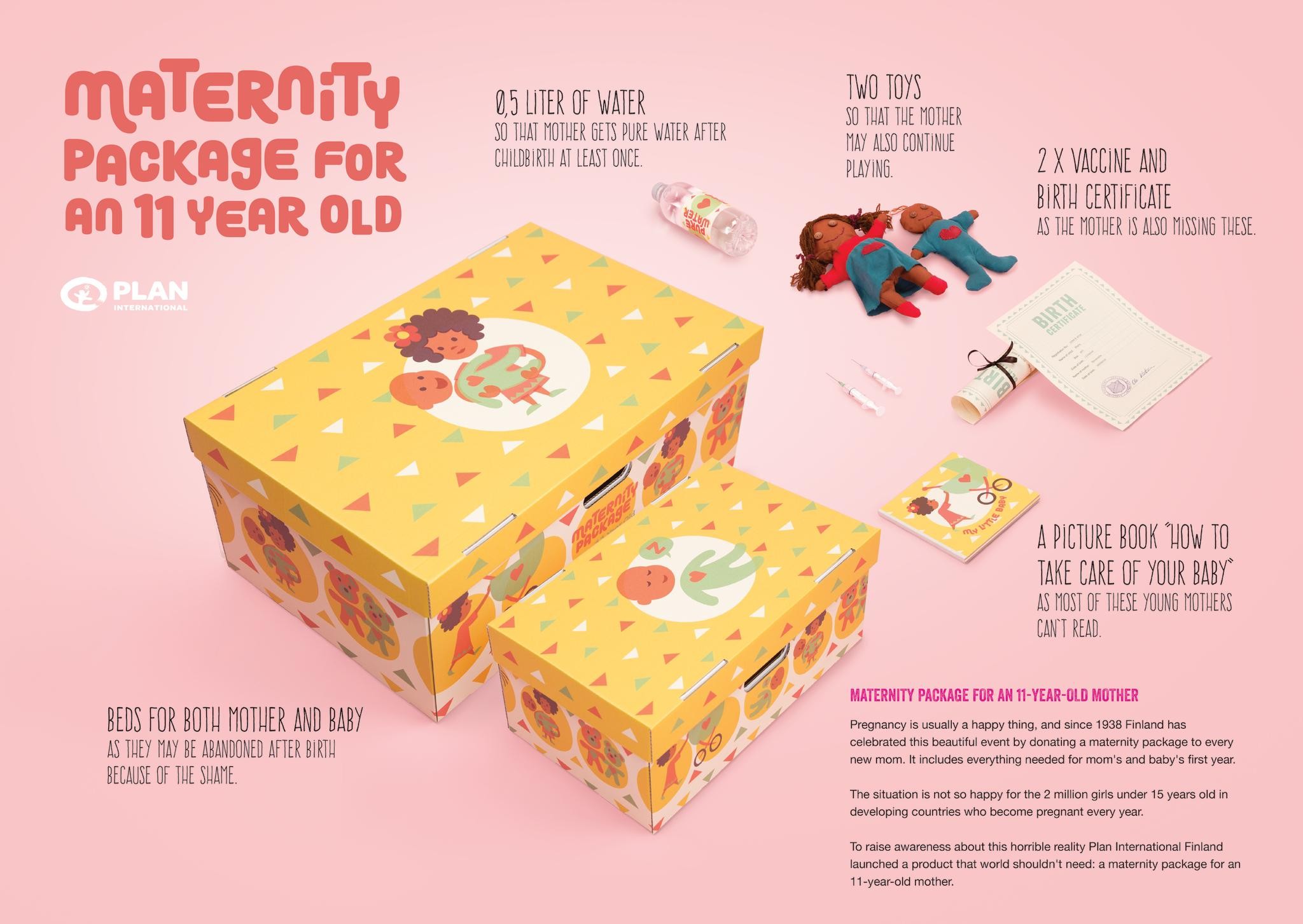Maternity package for an 11-year-old mother