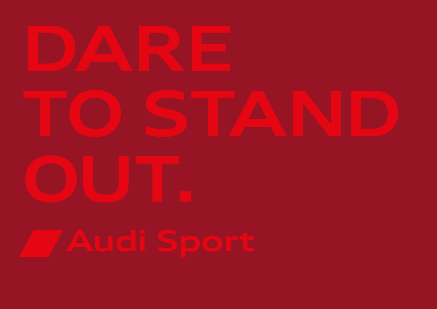 A statement against uniformity. The new Audi Sport corporate design