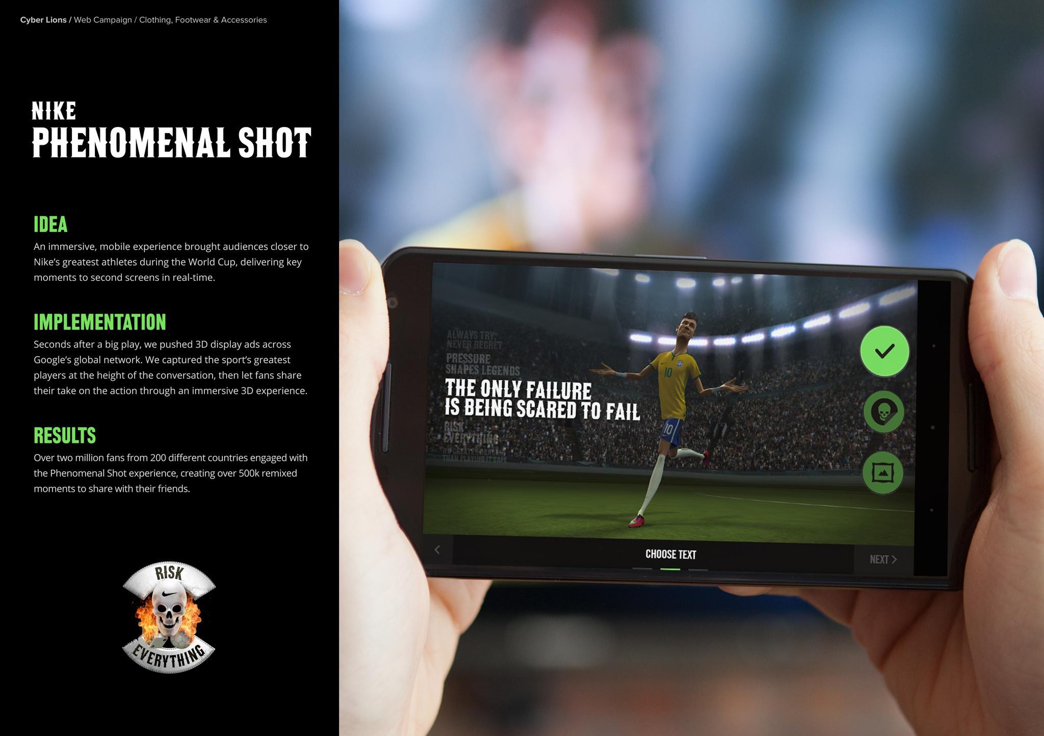 NIKE PHENOMENAL SHOT: AN ART, COPY & CODE PROJECT WITH GOOGLE