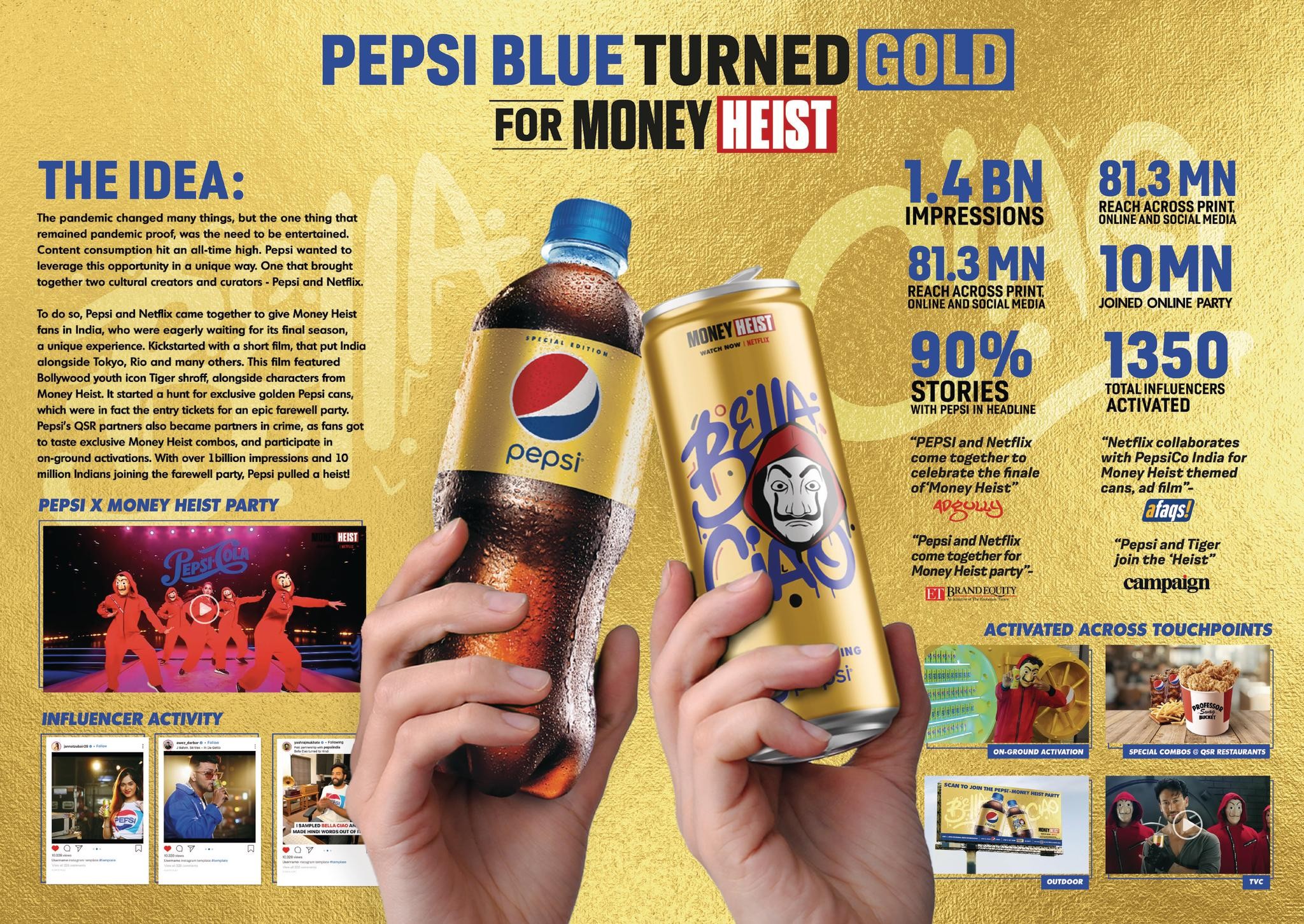 Pepsi Turns Gold For Money Heist